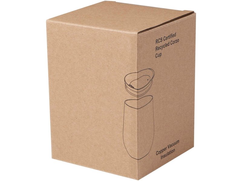Corzo 350 ml RCS-gecertificeerde koperen beker met vacuümisolatie van gerecycled roestvrij staal
