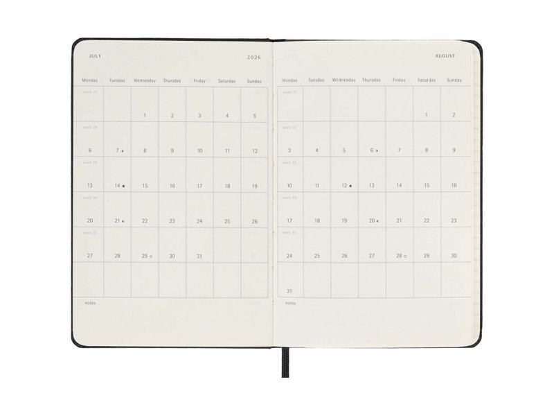 Moleskine hardback pocket dag-agenda voor 12 maanden