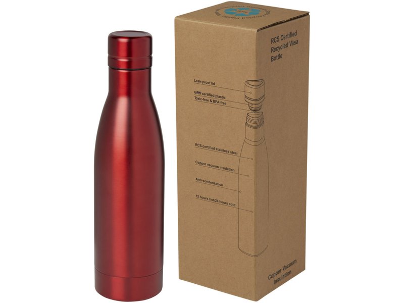 Vasa 500 ml RCS-gecertificeerde gerecyclede roestvrijstalen koperen vacuümgeïsoleerde fles