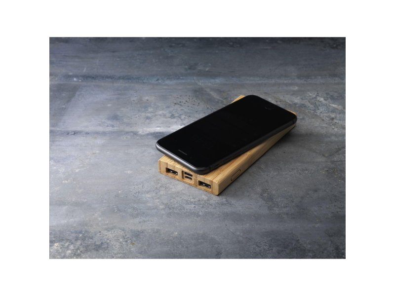 Bamboo 8000 Wireless Powerbank draadloze oplader