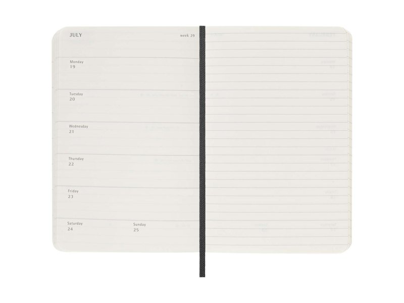 Moleskine pocket week-agenda voor 12 maanden met zachte kaft