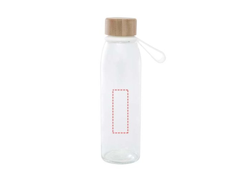 Porto 500 ml glazen waterfles met siliconen handgreep en bamboe deksel