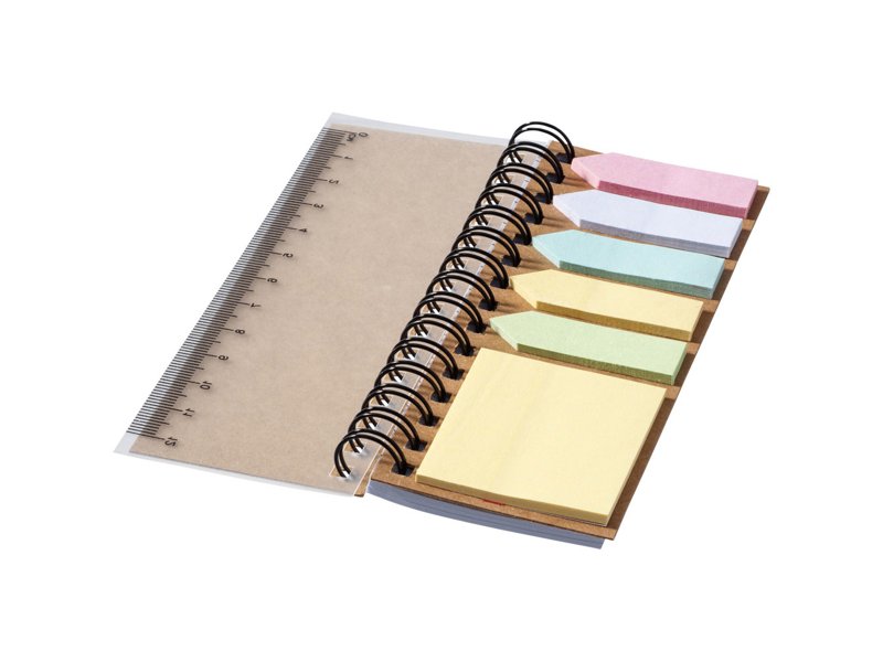Spinner notitieboek met gekleurde sticky notes