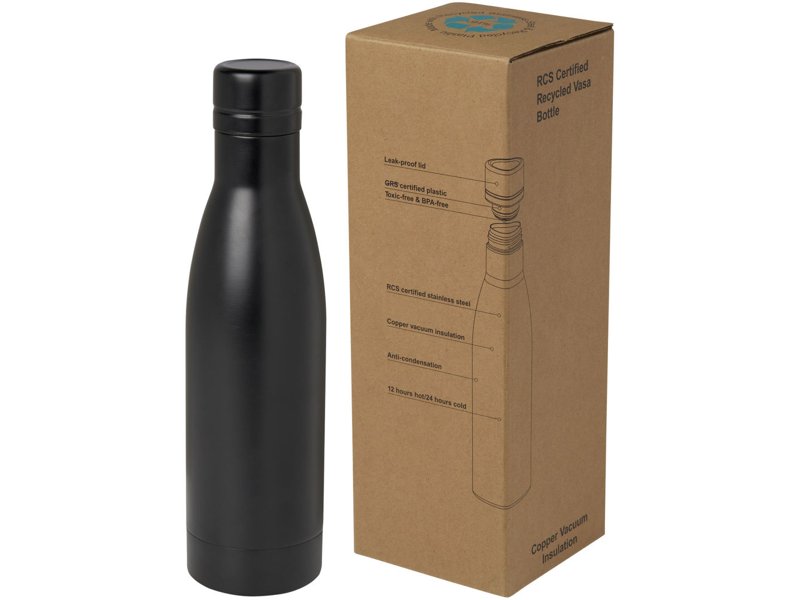 Vasa 500 ml RCS-gecertificeerde gerecyclede roestvrijstalen koperen vacuümgeïsoleerde fles
