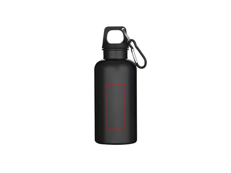 Oregon 400 ml effen waterfles van RCS gecertificeerd gerecycled plastic met karabijnhaak Oregon 400 ml effen waterfles van RCS gecertificeerd gerecycled plastic met karabijnhaak