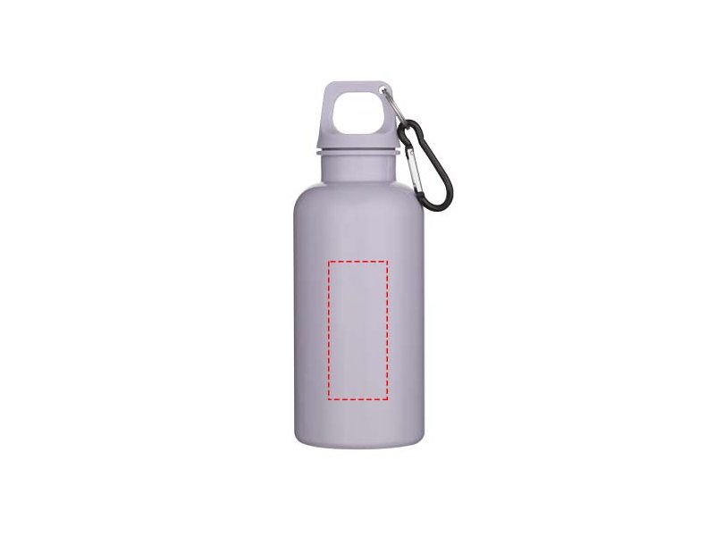 Oregon 400 ml effen waterfles van RCS gecertificeerd gerecycled plastic met karabijnhaak Oregon 400 ml effen waterfles van RCS gecertificeerd gerecycled plastic met karabijnhaak
