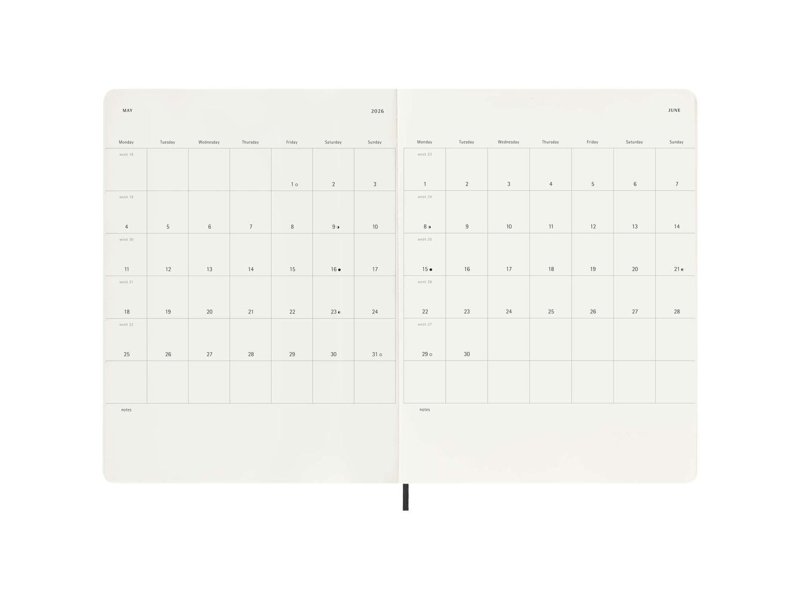 12M week agenda XL met zachte kaft