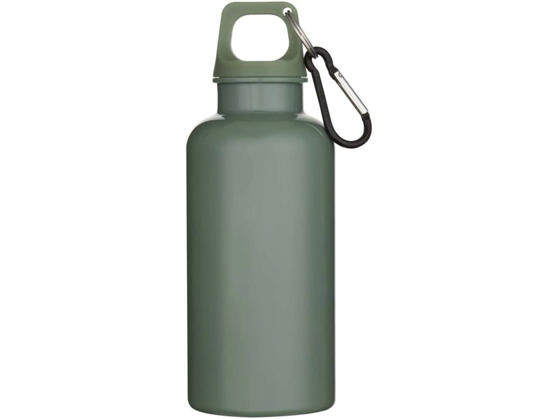 Oregon 400 ml effen waterfles van RCS gecertificeerd gerecycled plastic met karabijnhaak Oregon 400 ml effen waterfles van RCS gecertificeerd gerecycled plastic met karabijnhaak