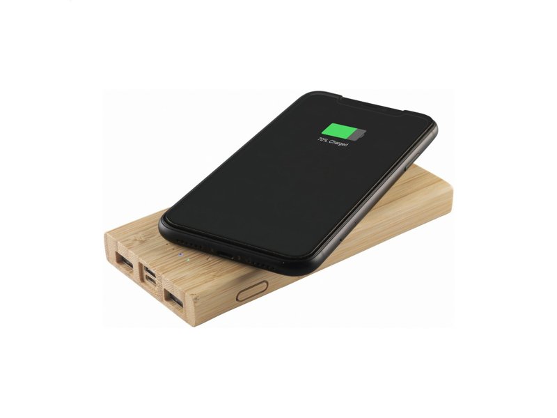 Bamboo 8000 Wireless Powerbank draadloze oplader