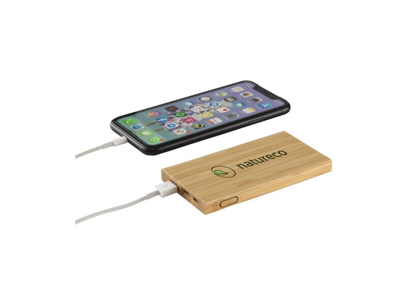 Bamboo 4000 Powerbank externe oplader bedrukken | Relatiegeschenk & promotieartikel