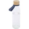 Porto 500 ml glazen waterfles met siliconen handgreep en bamboe deksel