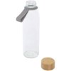 Porto 500 ml glazen waterfles met siliconen handgreep en bamboe deksel