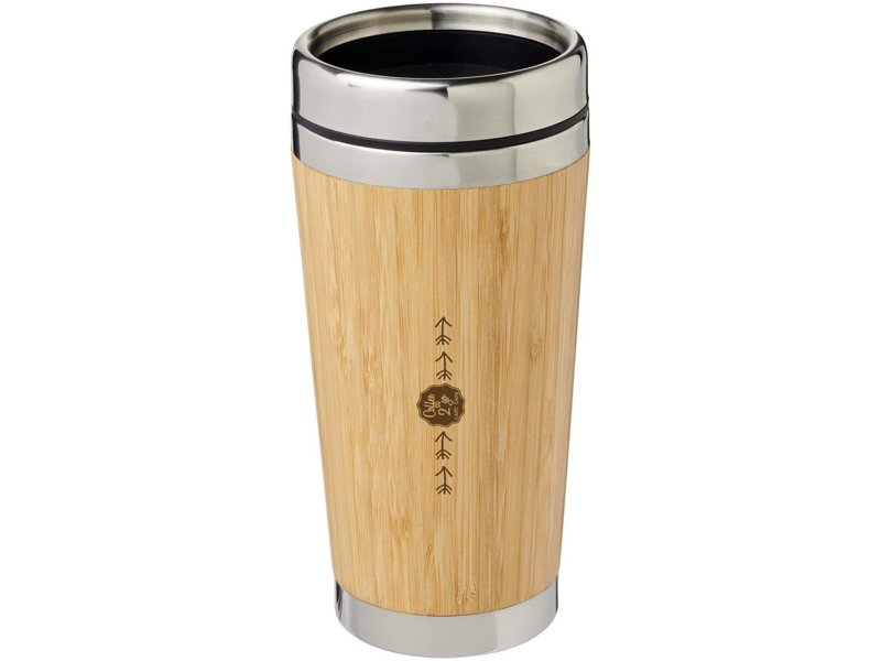 Bambus 450 ml beker met buitenzijde van bamboe