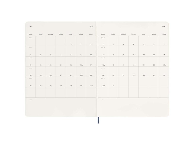 12M week agenda XL met zachte kaft