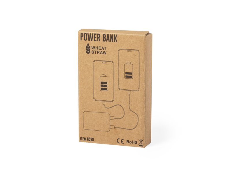Milieubewuste powerbank Shiden 5.000 mAh bedrukt met logo duurzaam promotieartikel Milieubewuste powerbank Shiden 5.000 mAh bedrukt met logo duurzaam promotieartikel