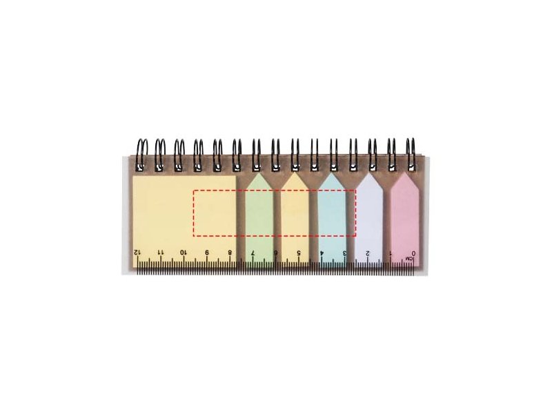 Spinner notitieboek met gekleurde sticky notes