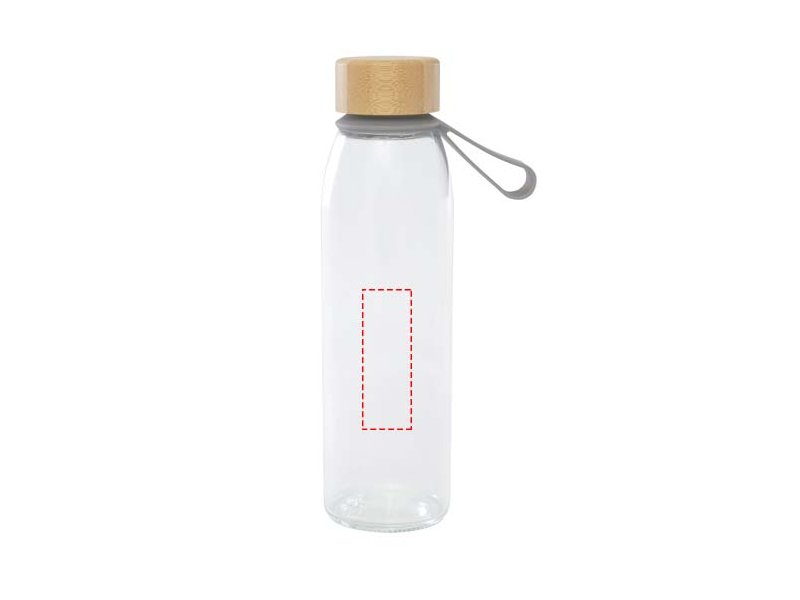 Porto 500 ml glazen waterfles met siliconen handgreep en bamboe deksel