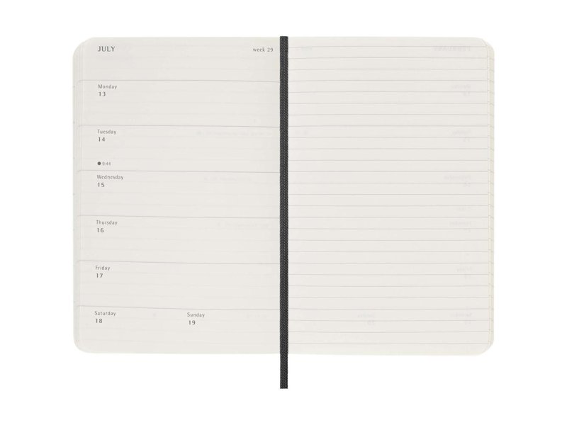 Moleskine pocket week-agenda voor 12 maanden met zachte kaft