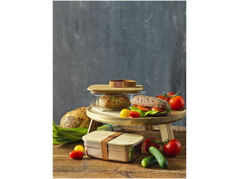 Tite roestvrijstalen lunchtrommel met bamboe deksel