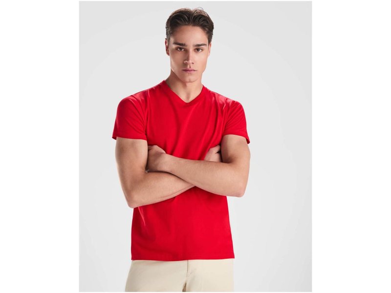 Samoyedo herenshirt met V-hals en korte mouwen