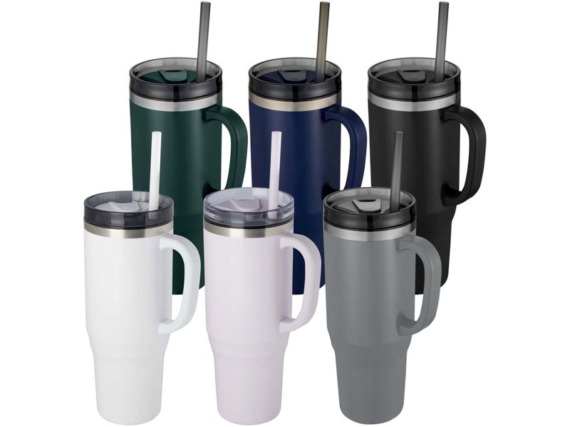 Melbourne 1200 ml RCS-gecertificeerde geïsoleerde beker met rietje