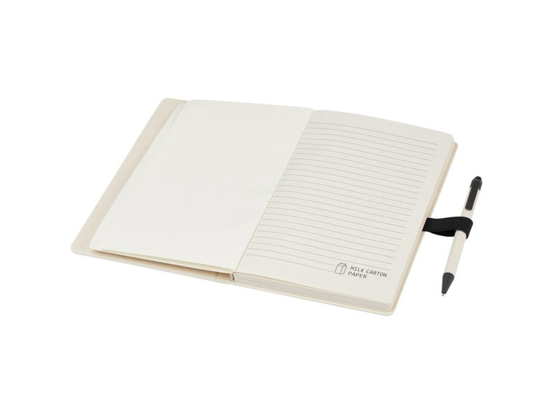 Dairy Dream set van referentie A5 notitieboek en balpen gemaakt van gerecyclede melkpakken Dairy Dream set van referentie A5 notitieboek en balpen gemaakt van gerecyclede melkpakken
