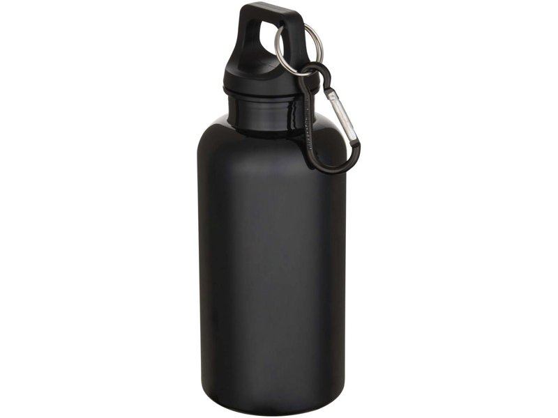 Oregon 400 ml effen waterfles van RCS gecertificeerd gerecycled plastic met karabijnhaak Oregon 400 ml effen waterfles van RCS gecertificeerd gerecycled plastic met karabijnhaak
