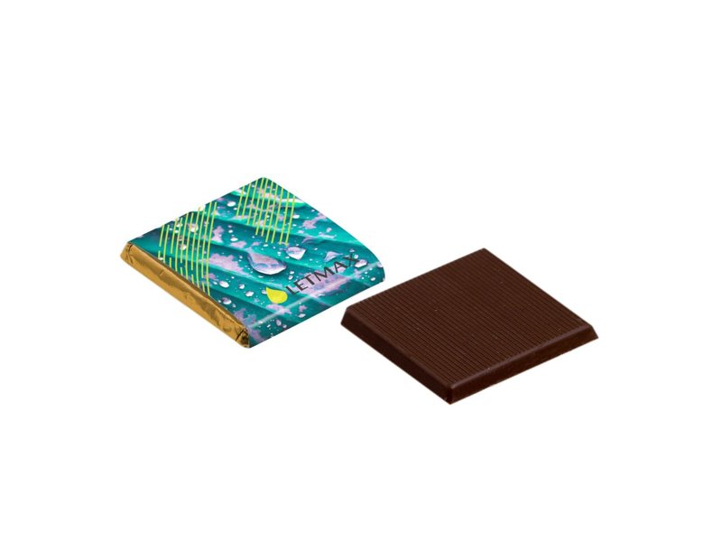 Vierkante napolitain van pure chocolade (vanaf 400 stuks)