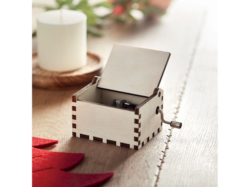 BOXMAS - Houten kerst muziekdoos