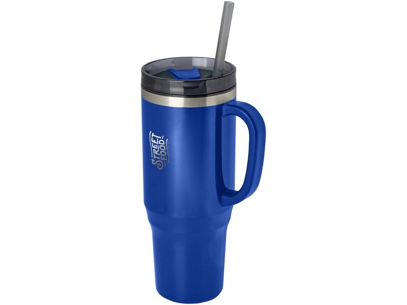 Melbourne 1200 ml RCS-gecertificeerde geïsoleerde beker met rietje