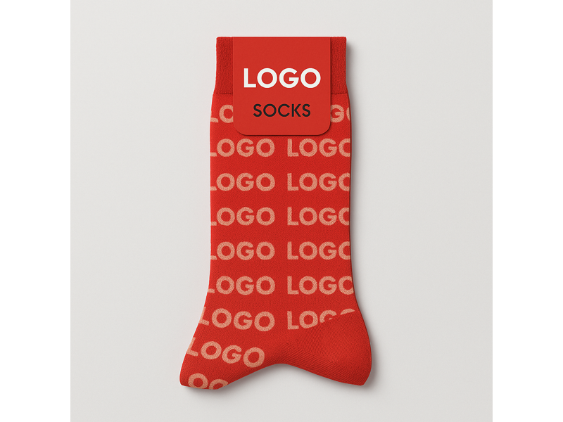 Bedrukte casual sokken met logo inclusief merkverpakking op kopkaart Bedrukte casual sokken met logo inclusief merkverpakking op kopkaart