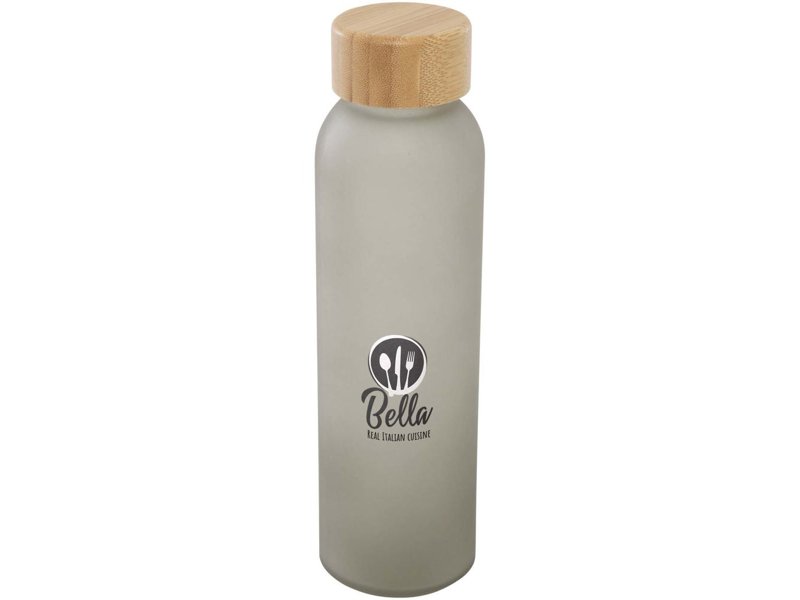 Lume 500 ml fles van mat natronkalkglas met bamboe deksel