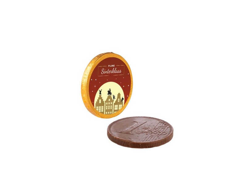 Euromunt van chocolade