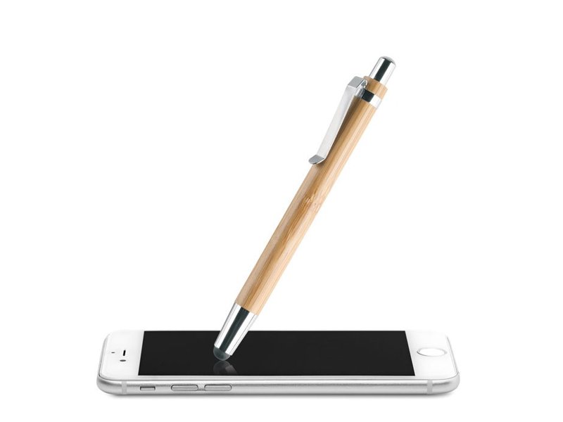 Bamboe balpen met touch tip