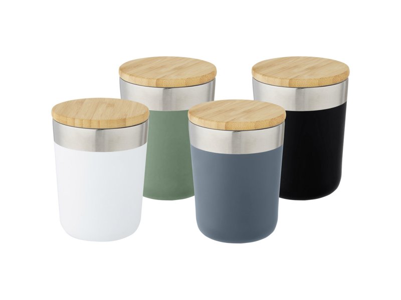 Lagan koperen vacuüm geïsoleerde roestvrijstalen beker van 330 ml met bamboe deksel