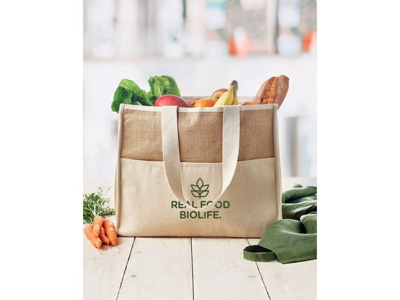 Koeltas van canvas en jute