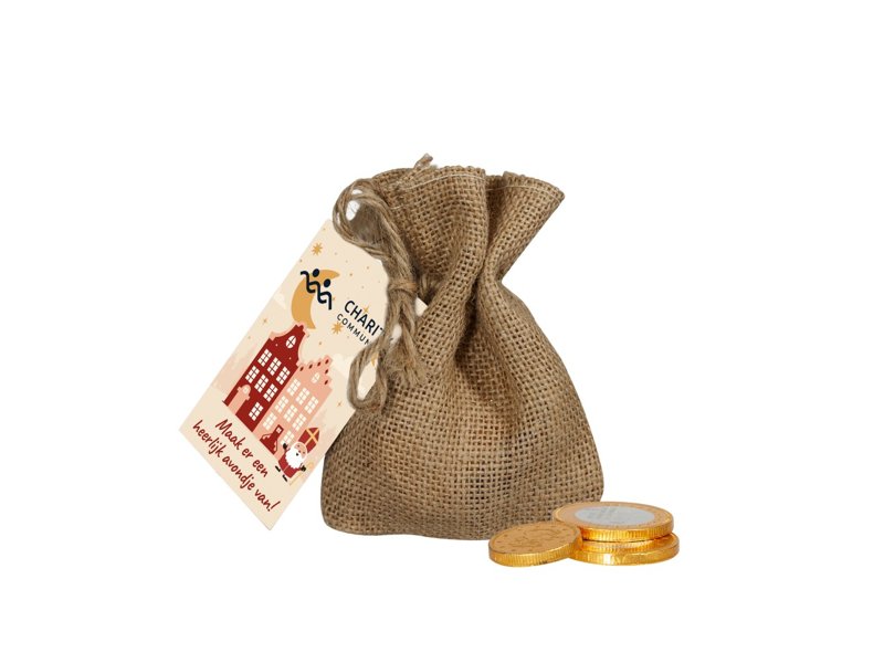 Jute zakje Chocolademunten