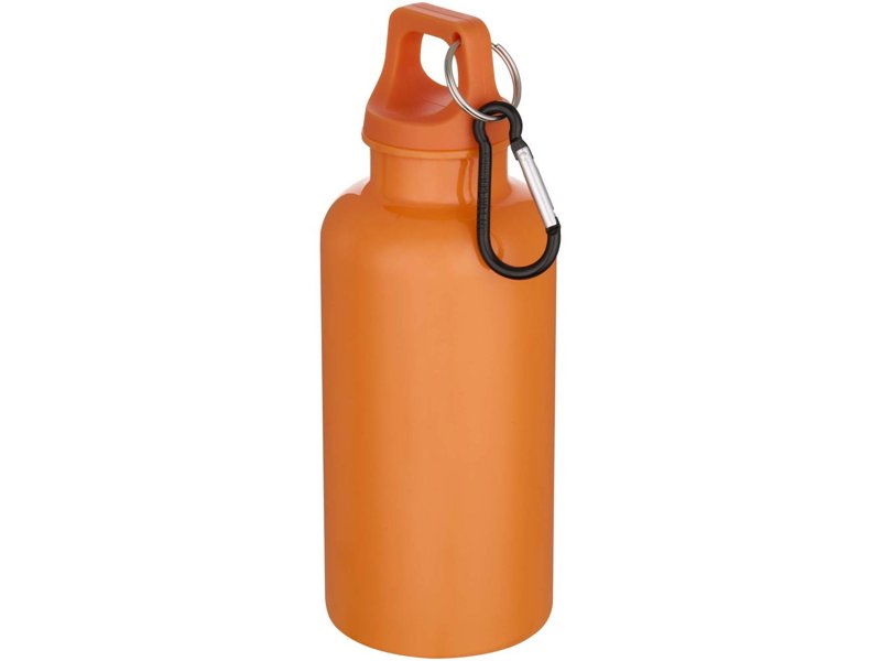 Oregon 400 ml effen waterfles van RCS gecertificeerd gerecycled plastic met karabijnhaak Oregon 400 ml effen waterfles van RCS gecertificeerd gerecycled plastic met karabijnhaak