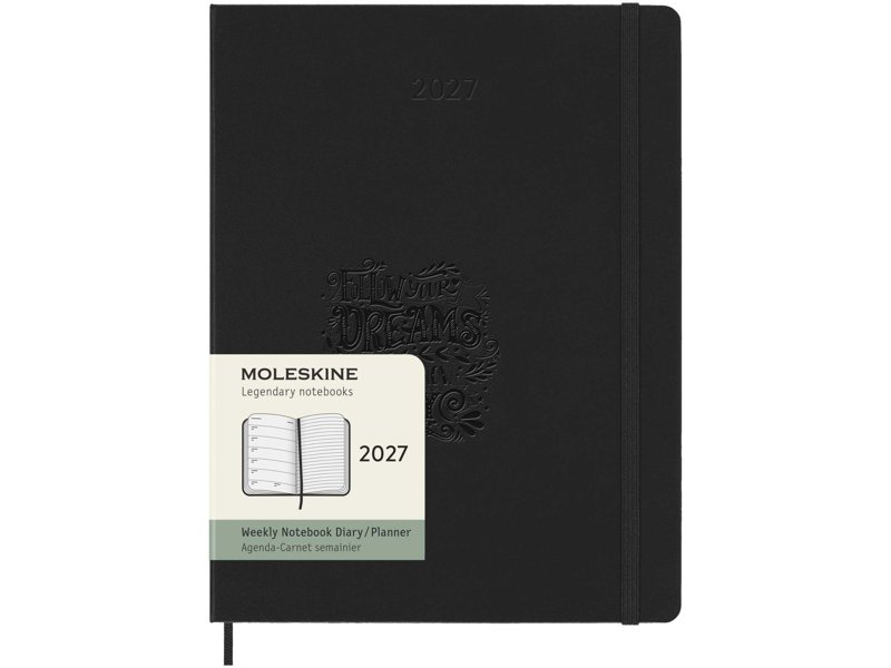 Moleskine week-agenda voor 12 maanden met harde kaft XL Moleskine week-agenda voor 12 maanden met harde kaft XL