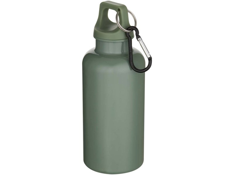 Oregon 400 ml effen waterfles van RCS gecertificeerd gerecycled plastic met karabijnhaak Oregon 400 ml effen waterfles van RCS gecertificeerd gerecycled plastic met karabijnhaak
