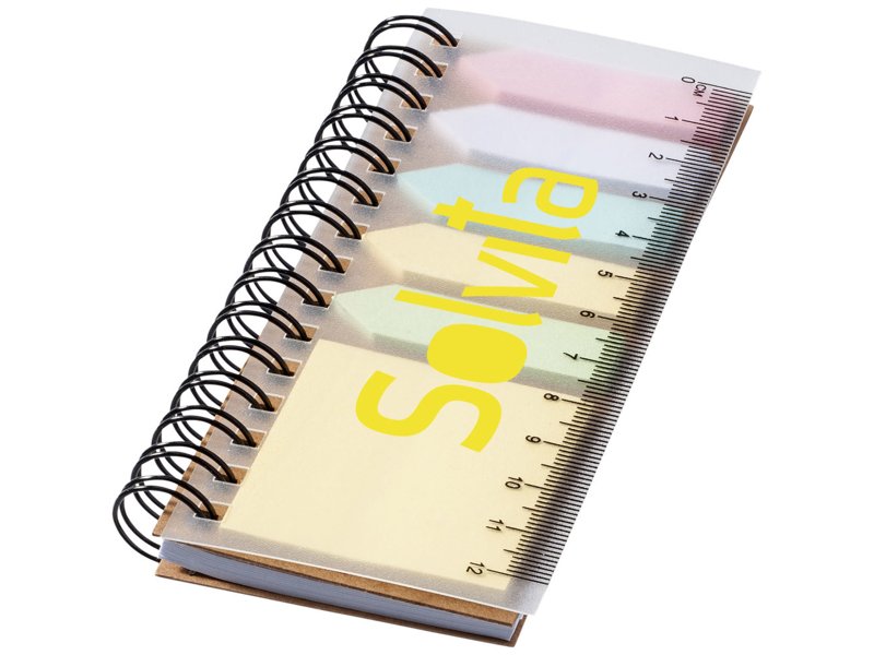 Spinner notitieboek met gekleurde sticky notes