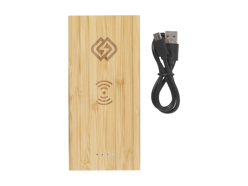 Bamboo 8000 Wireless Powerbank draadloze oplader