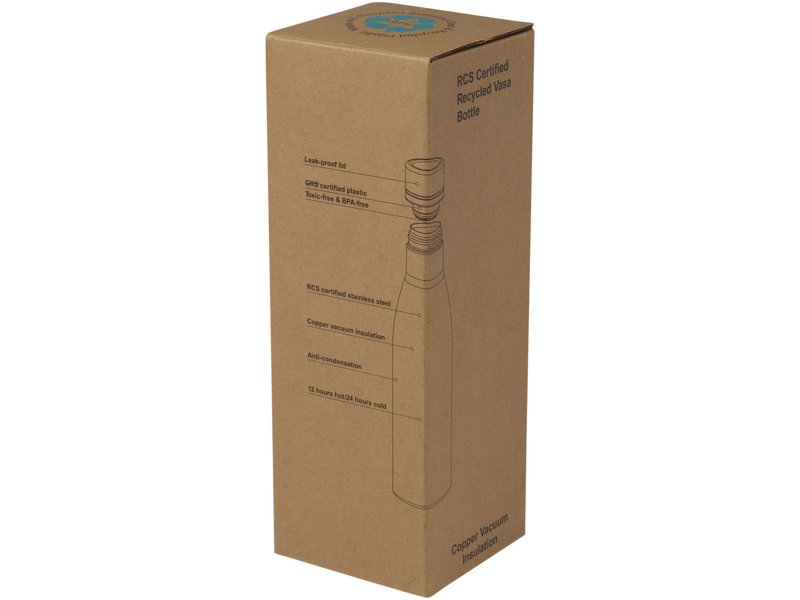 Vasa 500 ml RCS-gecertificeerde gerecyclede roestvrijstalen koperen vacuümgeïsoleerde fles