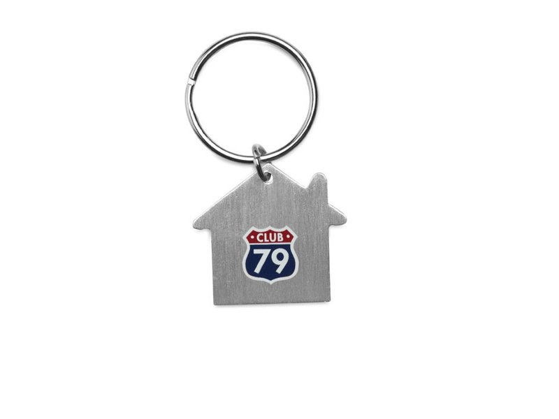 Metalen sleutelhanger huis