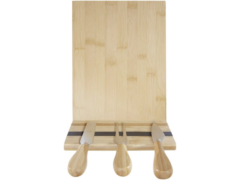Mancheg magnetische kaasplank van bamboe en bestek