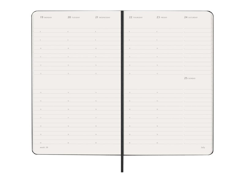 Moleskine verticale agenda voor 12 maanden met zachte kaft L Moleskine verticale agenda voor 12 maanden met zachte kaft L