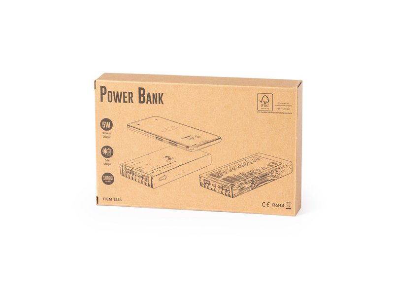 Unieke Diuk FSC Power Bank 10.000 mAh bedrukt met logo duurzaam promotieartikel