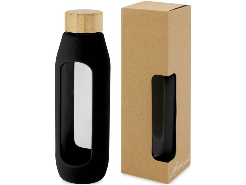 Tidan fles van 600 ml in borosilicaatglas met siliconen grip Tidan fles van 600 ml in borosilicaatglas met siliconen grip