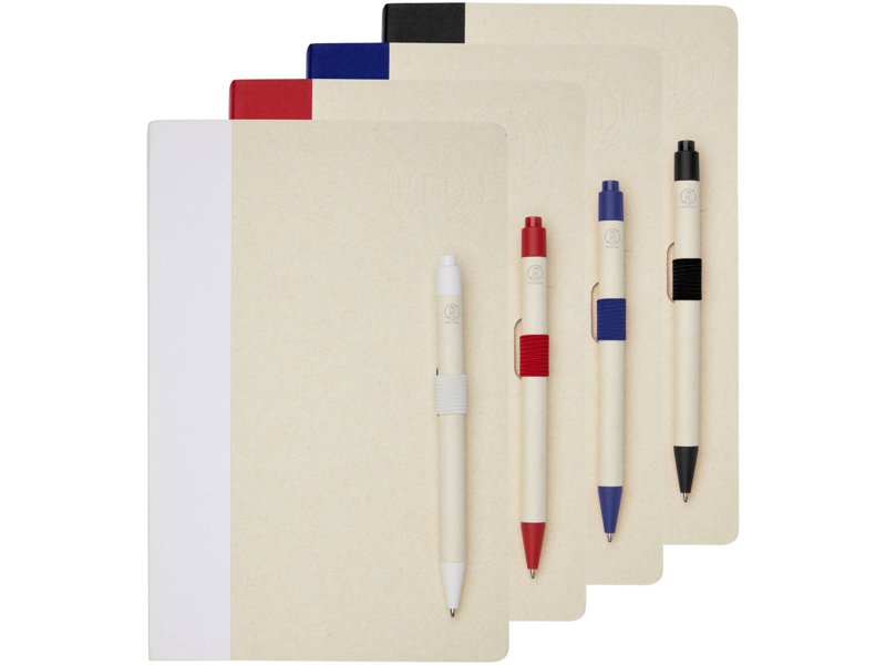 Dairy Dream set van referentie A5 notitieboek en balpen gemaakt van gerecyclede melkpakken Dairy Dream set van referentie A5 notitieboek en balpen gemaakt van gerecyclede melkpakken