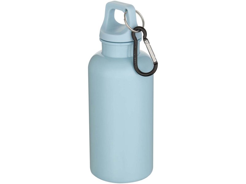 Oregon 400 ml effen waterfles van RCS gecertificeerd gerecycled plastic met karabijnhaak Oregon 400 ml effen waterfles van RCS gecertificeerd gerecycled plastic met karabijnhaak